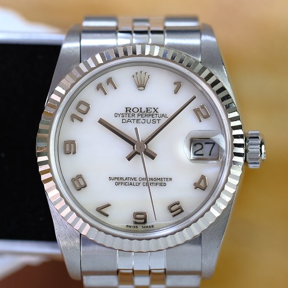Rolex Datejust Stainless Steel Mid size White Arabic 31mm Watch - Picture 3 of 11